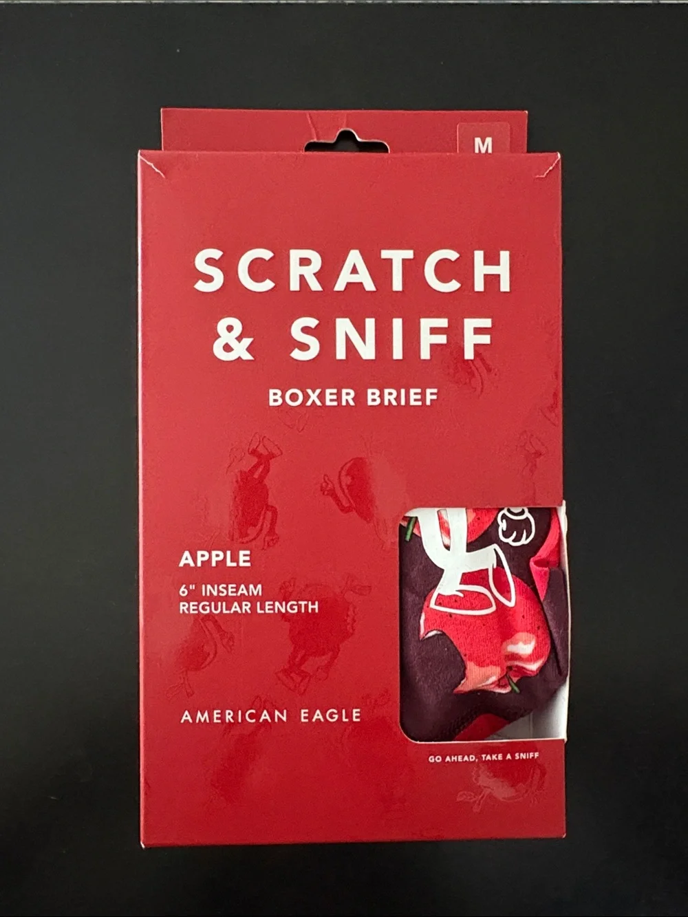American Eagle Outfitters Scratch & Sniff Apple Boxer Briefs - Red